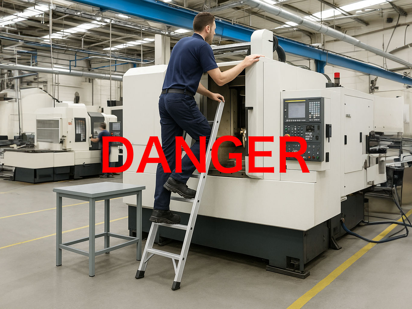 [Image of manufacturing line with workers and equipment]